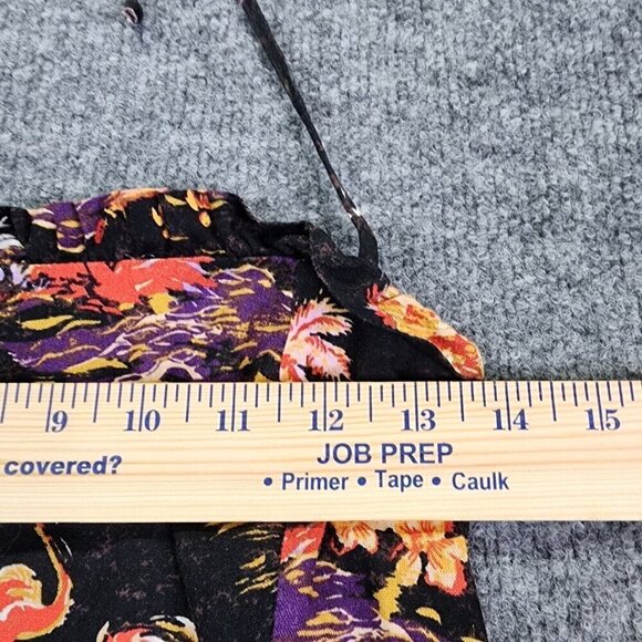 Free People Linen Beach Party Tie Shoulder Midi Dress Size 10 Tropical Printed - Picture 8 of 16